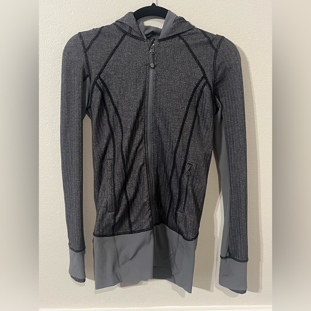 Lululemon Daily Practice Jacket Space Dye Twist Dark Slate Full Zip Womens 4